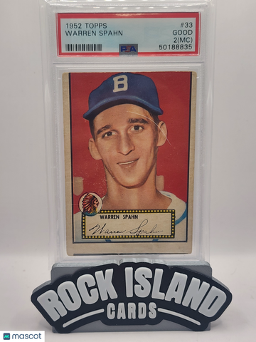 1952 Topps Warren Spahn #33 MC PSA 2