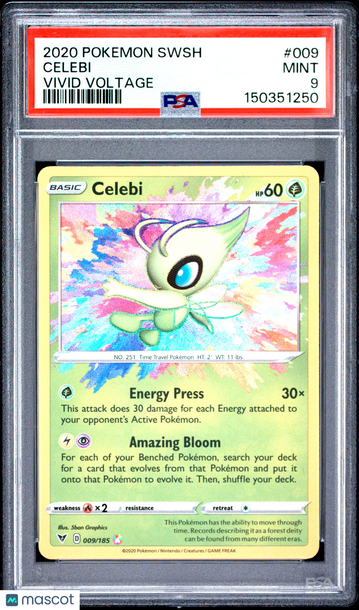 2020 Pokemon Sword & Shield Vivid Voltage Celebi Vivid Voltage PSA 9 #009