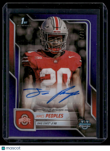2025 Bowman University Chrome Football James Peoples #BCA-JP Purple Bowman
