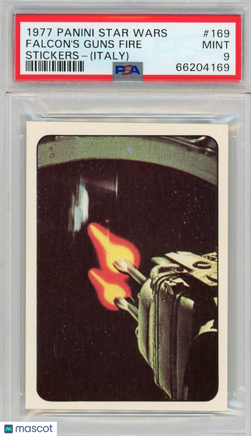 1977 Panini Stickers Star Wars (Italy) Falcon's Guns Fire #169 PSA 9