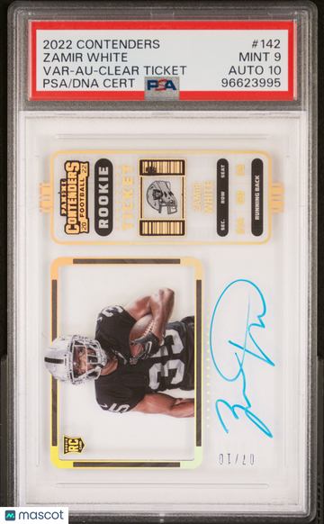 2022 Panini Contenders Zamir White #142 Var Au Clear Ticket PSA 9 Auto 10