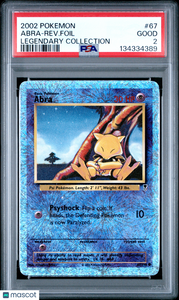 2002 Pokemon Legendary Collection Abra-Rev. Foil Legendary Collection PSA 2 #67