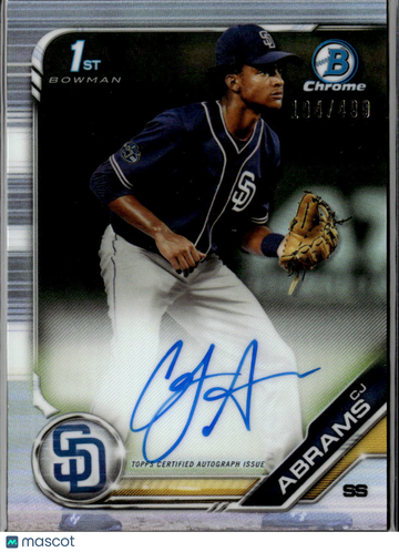 2019 Bowman Chrome CJ Abrams #CDA-CA Refractor /499