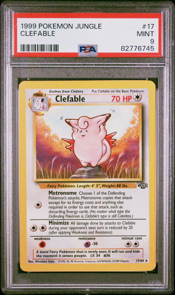 1999 Pokemon Jungle Clefable #17 PSA 9
