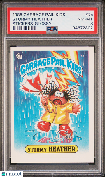 1985 Garbage Pail Kids Stickers Stormy Heather #7a PSA 8