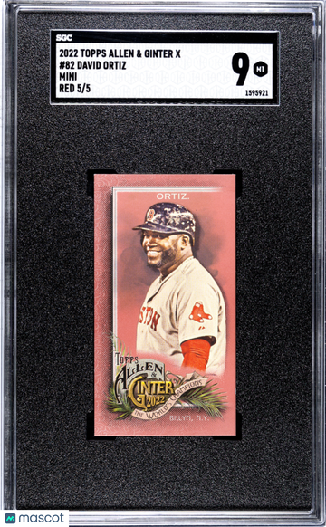 2022 Topps Allen & Ginter X David Ortiz #82 Mini Red SGC 9