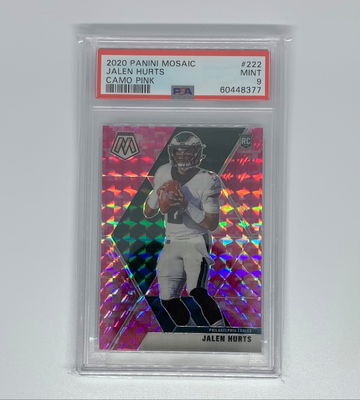 2020 Mosaic Jalen Hurts Camo Pink Prizm Mosaic Rookie PSA 9 Philadelphia Eagles