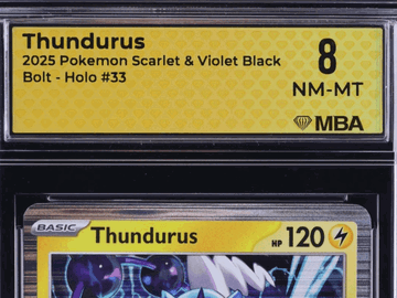 Graded 2025 Pokemon Scarlet & Violet Black Bolt Thundurus Holo Trading Card MBA 8 #33