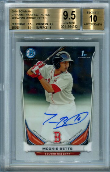 2014 Bowman Chrome Mookie Betts BGS 9.5 auto 10