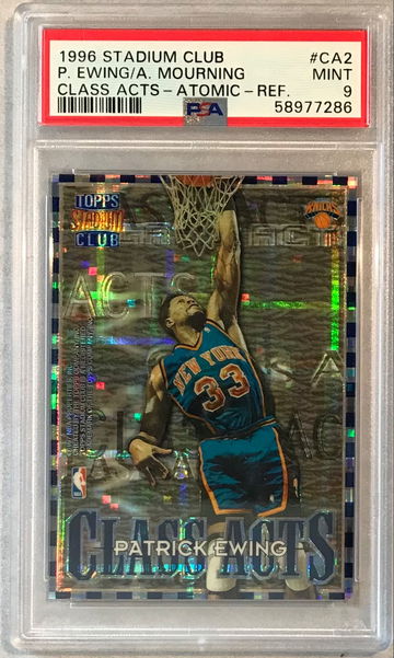 1996 Stadium Club Class Acts Atomic Refractor #CA2 - Patrick Ewing & Alonzo Mourning - PSA 9 Mint -  Georgetown