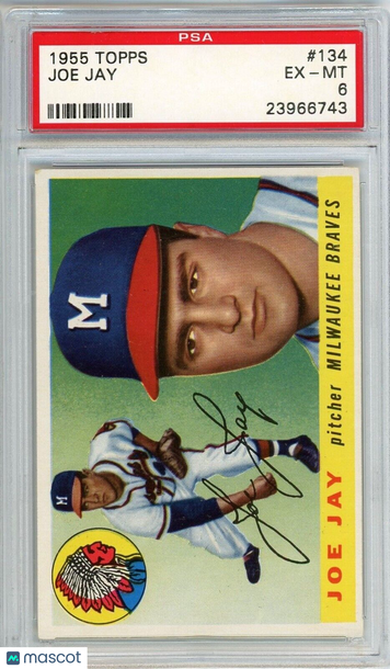 1955 Topps Joe Jay #134 PSA 6 P1322
