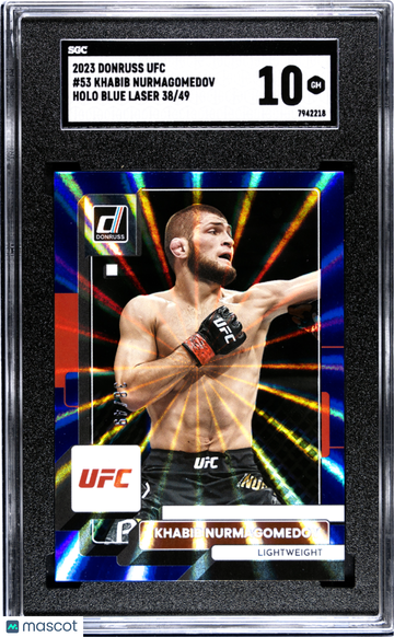 2023 Donruss Ufc Khabib Nurmagomedov #53 Holo Blue Laser SGC 10