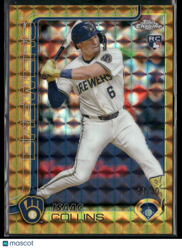 2025 Topps Chrome Isaac Collins #92 Gold Geometric /50 RC Rookie