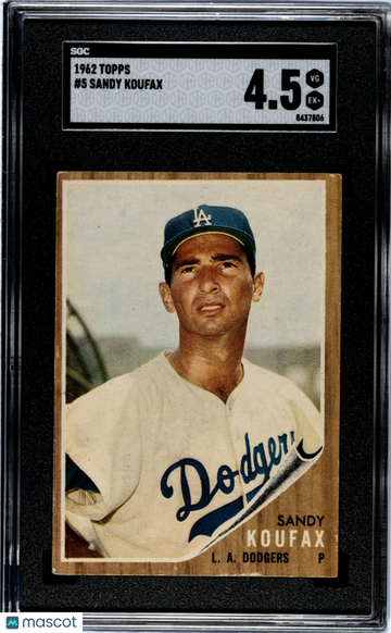 1962 Topps Sandy Koufax #5 SGC 4.5