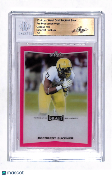 2016 Leaf Metal Draft Football DeForest Buckner Opaque Red 1/1 Pre-Production Proof