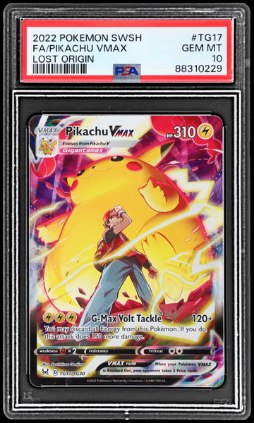 2022 Pokemon Sword And Shield Lost Origin Pikachu Vmax PSA 10