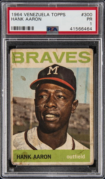 1964 Venezuela Baseball #300 Hank Aaron PSA 1