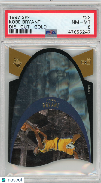 1997 SPX Die-Cut Kobe Bryant #22 Gold PSA 8