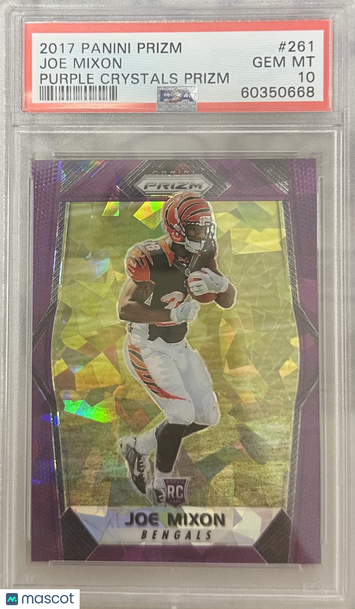 2017 Panini Prizm Joe Mixon #261 Purple Crystals PSA 10