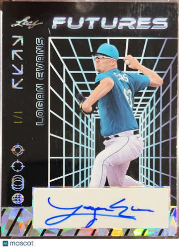 2024 Leaf Futures Logan Evans #A-LE1 Cracked Ice /1