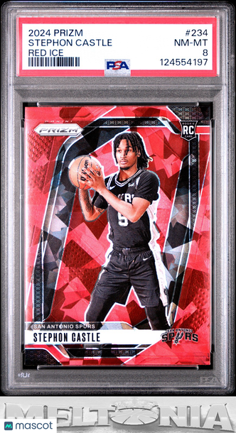 2024-25 Panini Prizm Stephon Castle #234 Prizms Red Ice RC PSA 8