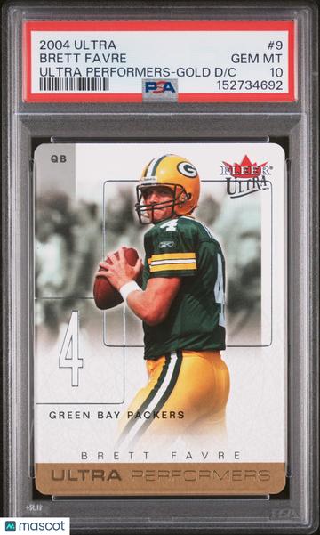 2004 Ultra Ultra Performers Brett Favre #9 Gold D C PSA 10