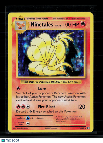 Pokemon 2016 Evolutions Ninetales #15/108
