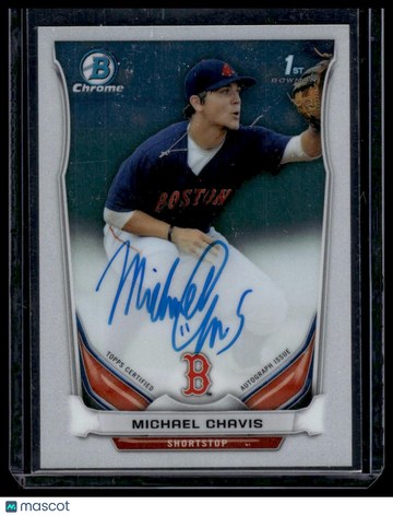 2014 Bowman Draft Michael Chavis #BCA-MIC Chrome Draft Pick Autographs AU