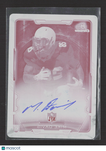 2015 Bowman Chrome Football Mike Davis #RCRA-MDA Magenta Printing Plate