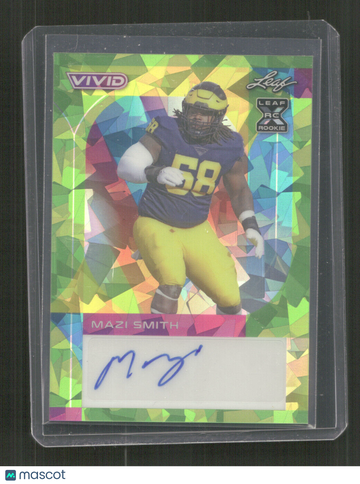 2023 Leaf Vivid Mazi Smith #BA-MS1 Green Mojo AU,RC,SN,/4