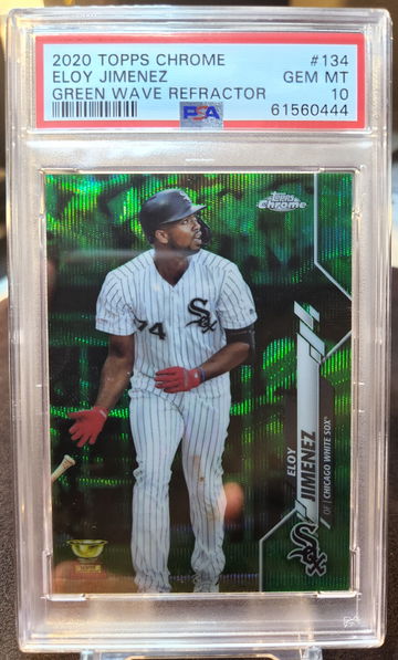 2020 Topps Chrome Eloy Jimenez #134 Green Refractor /99 Rookie Cup PSA 10