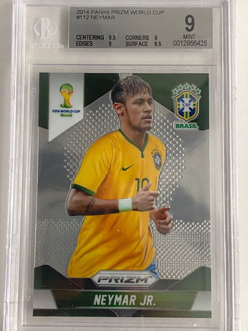 2014 PANINI PRIZM WORLD CUP #112 NEYMAR JR 1ST YEAR BRAZIL BGS 9 MINT