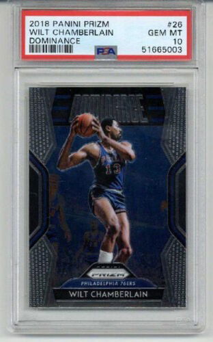 2018 PANINI PRIZM DOMINANCE #26 WILT CHAMBERLAIN PHILADELPHIA 76ERS PSA 10