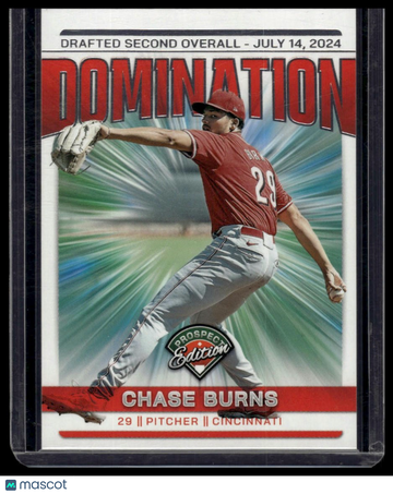 2024 Panini Prospect Edition Chase Burns #1 Domination Red SN