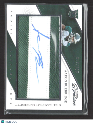 2016 Panini Prime Signatures Rookie Signature Cuts Aaron Burbridge #277 Jersey Patch Auto