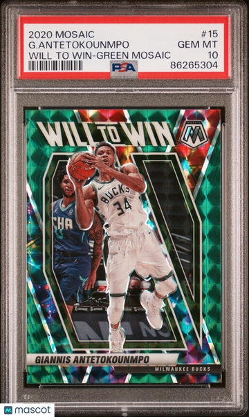 2020 Panini Mosaic Will To Win G. Antetokounmpo #15 PSA 10
