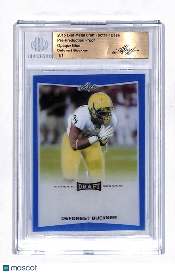 2016 Leaf Metal Draft Football DeForest Buckner Opaque Blue 1/1 Pre-Production Proof