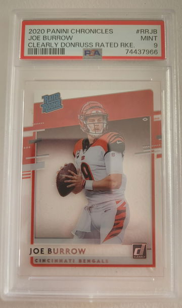 2020 Chronicles Joe Burrow Clearly Donruss PSA 9
