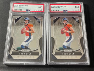 (2) Drew Lock 2019 Prizm RC PSA 9s
