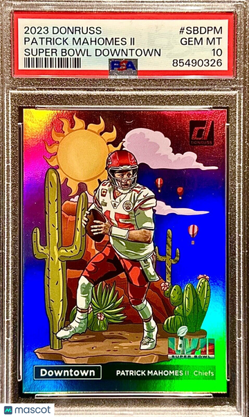 POP 5 PSA 10 Patrick Mahomes 2023 Donruss Super Bowl Downtown #SPD-DM Case Hit