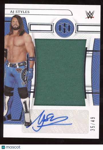 2023 Panini Chronicles National Treasures WWE AJ Styles #NT-AJS /49 Superstar-worn/used material