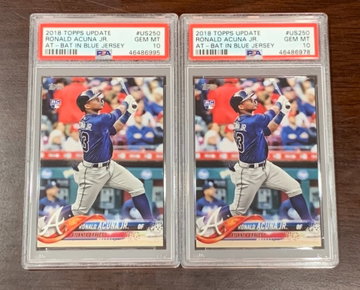 (2) 2018 Topps Update Ronald Acuna Jr. PSA 10