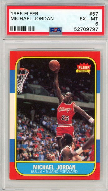 1986 Fleer Michael Jordan Rookie #57 PSA 6 P1233