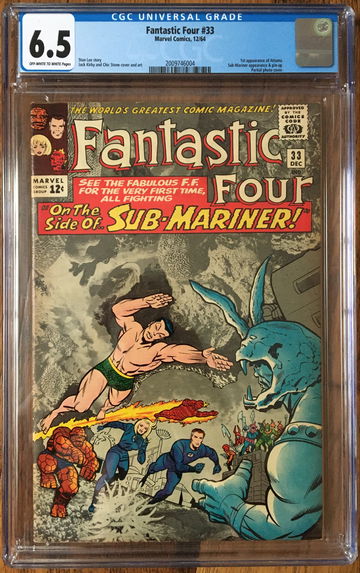 Fantastic Four #33 (1964) CGC 6.5 -- O/w to white pages; 1st app. of Attuma
