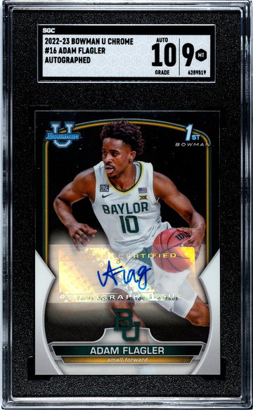 2022-23 Bowman U Chrome Adam Flagler #16 Auto SGC 9 Auto 10