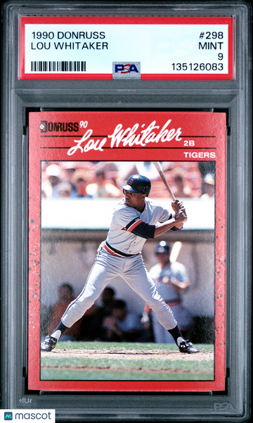 1990 Donruss Lou Whitaker #298 PSA 9
