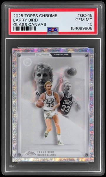 2025 Topps Chrome Larry Bird Glass Canvas PSA 10