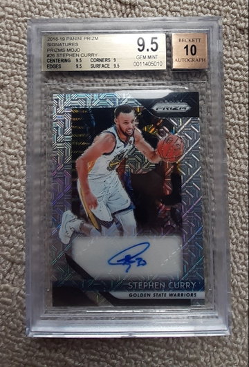 Stephen Curry 2018-19 Prizm Signatures Mojo BGS 9.5 AUTO 10 