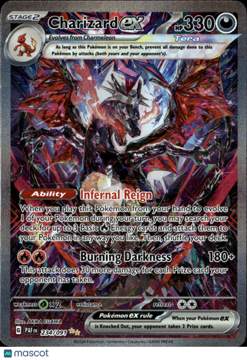 2024 Paldean Fates Charizard EX Etched Secret Rare SAR #234/91