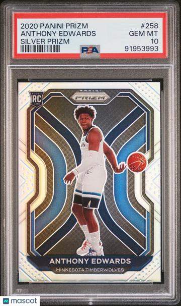 2020 Panini Prizm Anthony Edwards #258 Silver PSA 10